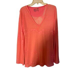 KOAN Pink Cotton Long Sleeve Light Top Sweater Size Small